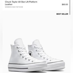 Platform Leather White Converse